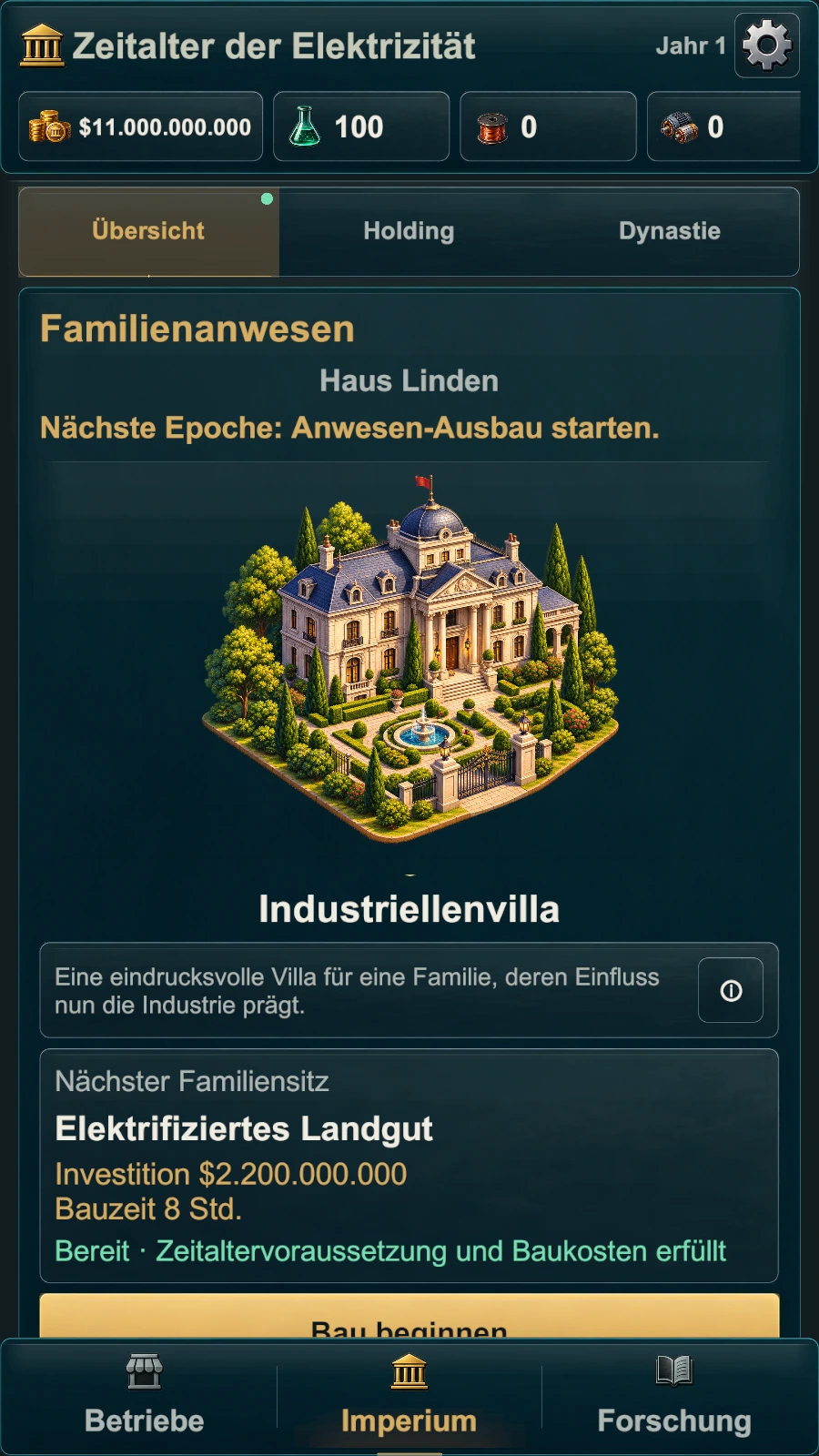 Den Familiensitz ausbauen
