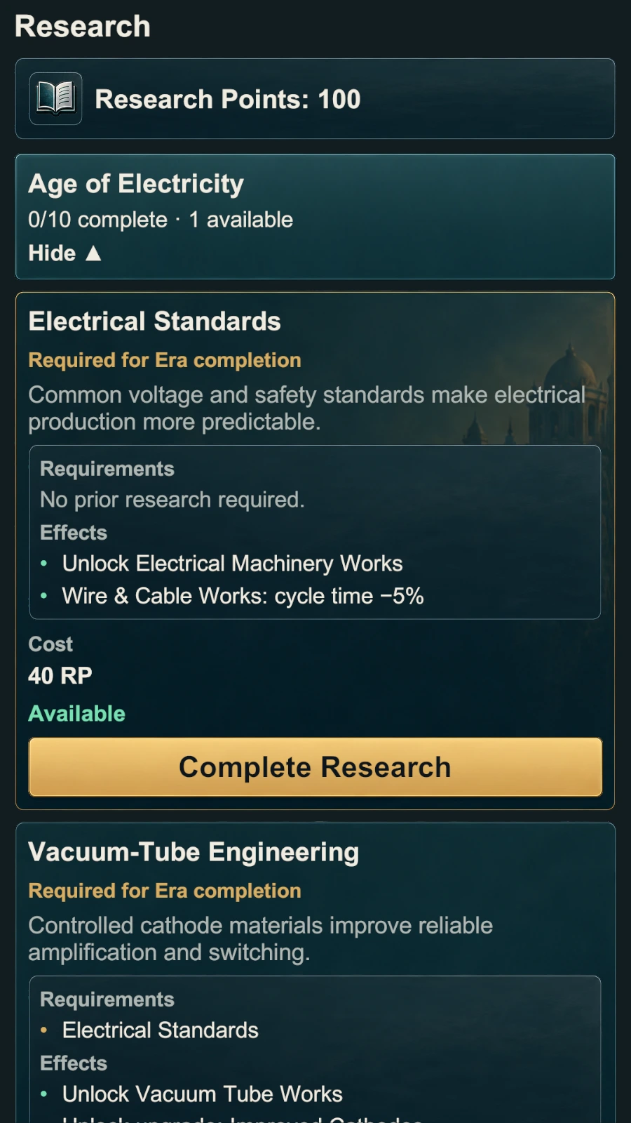 Research new eras
